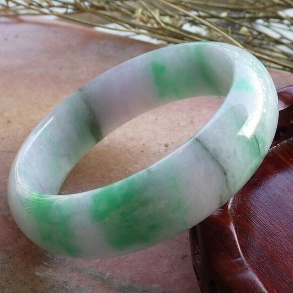 Certified Green 100% Natural A JADE Jadeite Bangle Bracelet 57mm 手镯 459584 - Picture 6 of 12